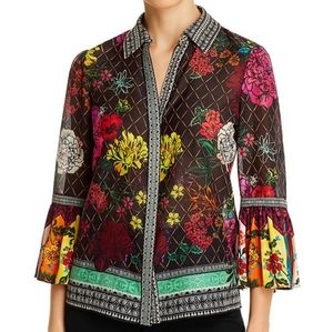 Alice + Olivia Rivera Bell Sleeve Multi L